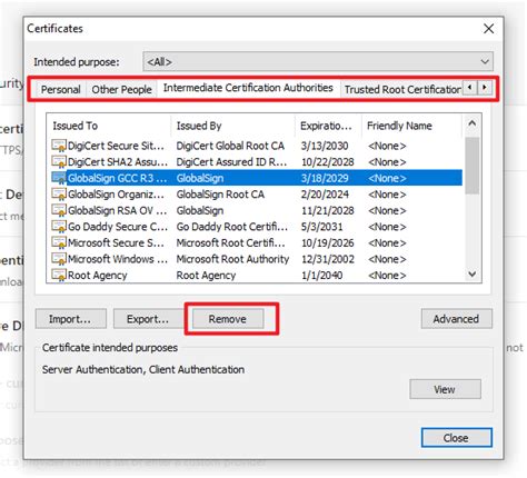 remove certificates from microsoft windows on smart card removal|remove expired certificates windows 10.